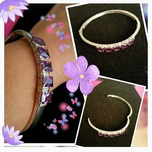 NEW.  Purple CZ Diamond Bangle.